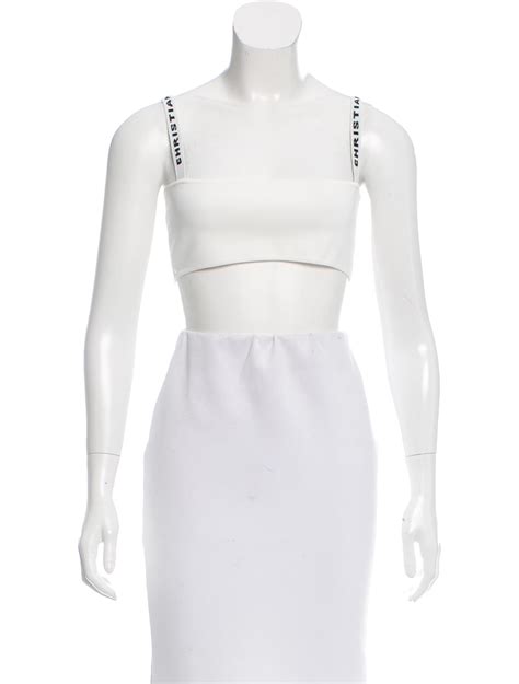 dior crop top white